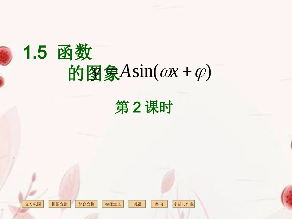 浙江省金华市高一数学 函数y=Asinwxφ的图象2课件_第1页