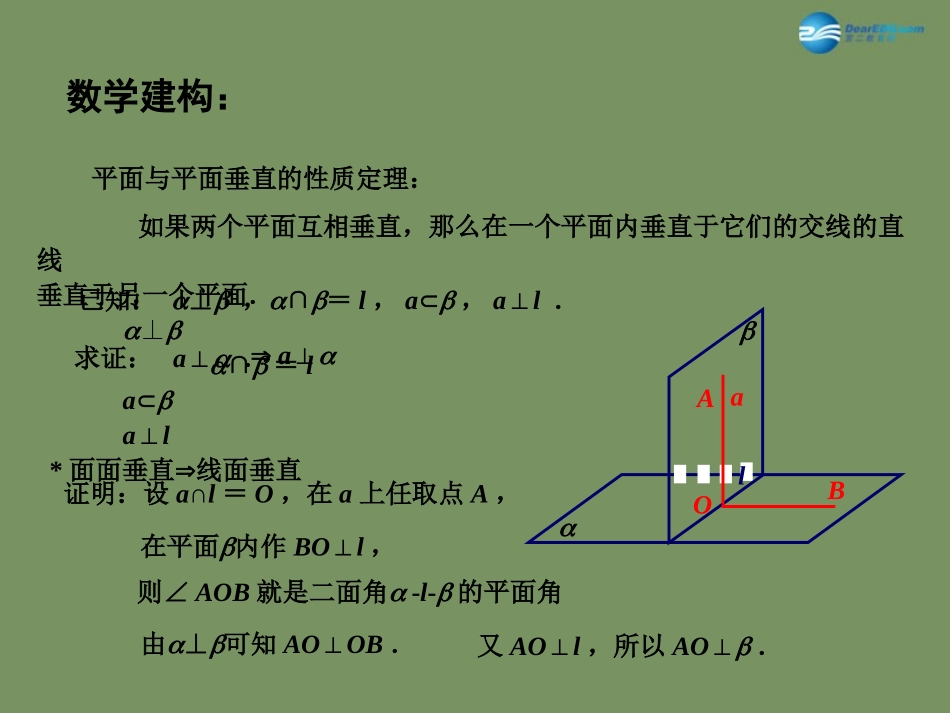 高中数学 124 平面与平面的位置关系(3)课件 苏教版必修2 课件_第3页