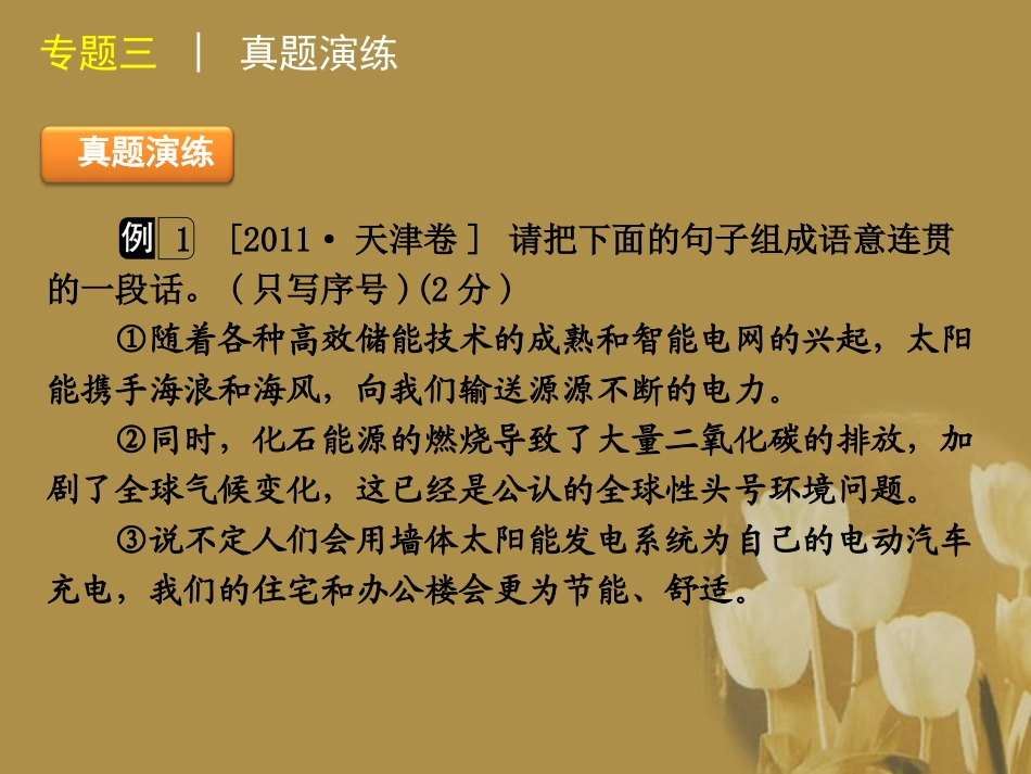 高三语文二轮专题复习 专题三 语言表达简明、连贯、得体、准确、鲜明、生动精品课件 新课标版 课件_第3页