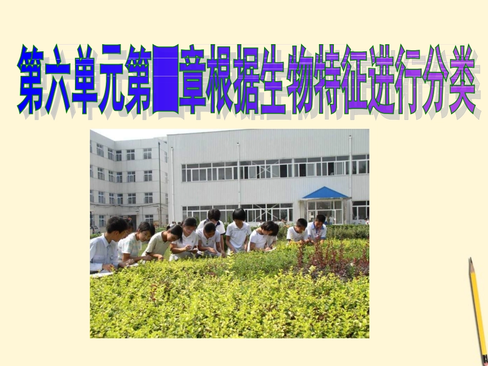 江西省萍乡四中八年级生物上册 第六单元第一章根据生物的特征进行分类尝试对生物进行分类课件_第1页
