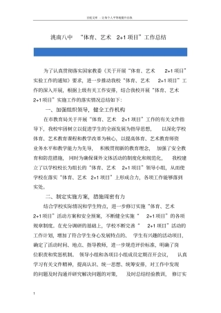 体育艺术21项目工作总结1