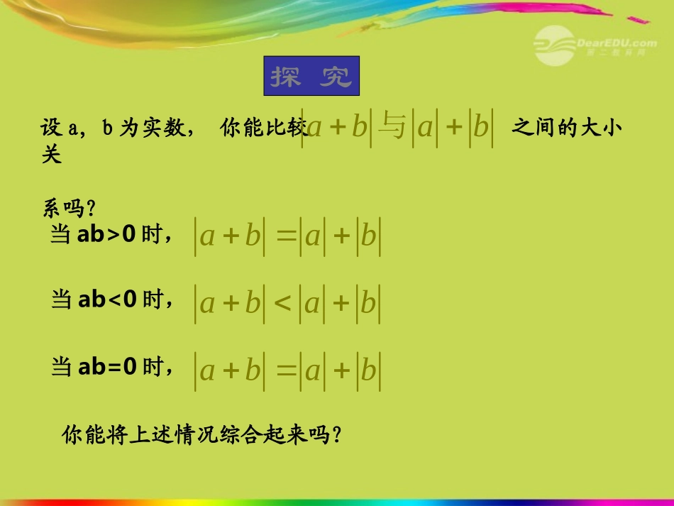 高中数学 (绝对值三角不等式A)课件 新人教A版选修4-5 课件_第3页