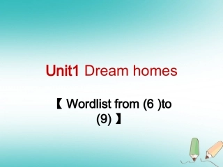 江苏省连云港市东海县七年级英语下册 Unit 1 Dream homes Wordlist 1课件 (新版)牛津版 课件