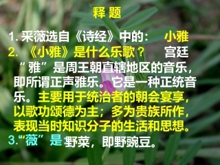 高一语文必修2(采薇) 课件