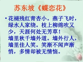 高一语文(蝶恋花)课件