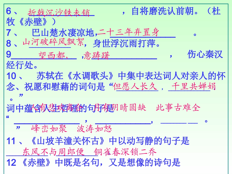 河南省焦作八年级语文下册古诗文默写专项复习课件 人教版 课件_第3页
