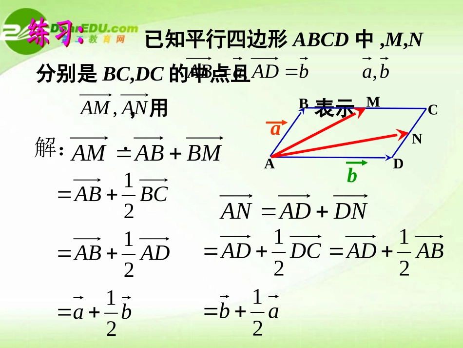 高中数学231平面向量的基本定理及坐标表示课件 新人教A版必修4 课件_第3页