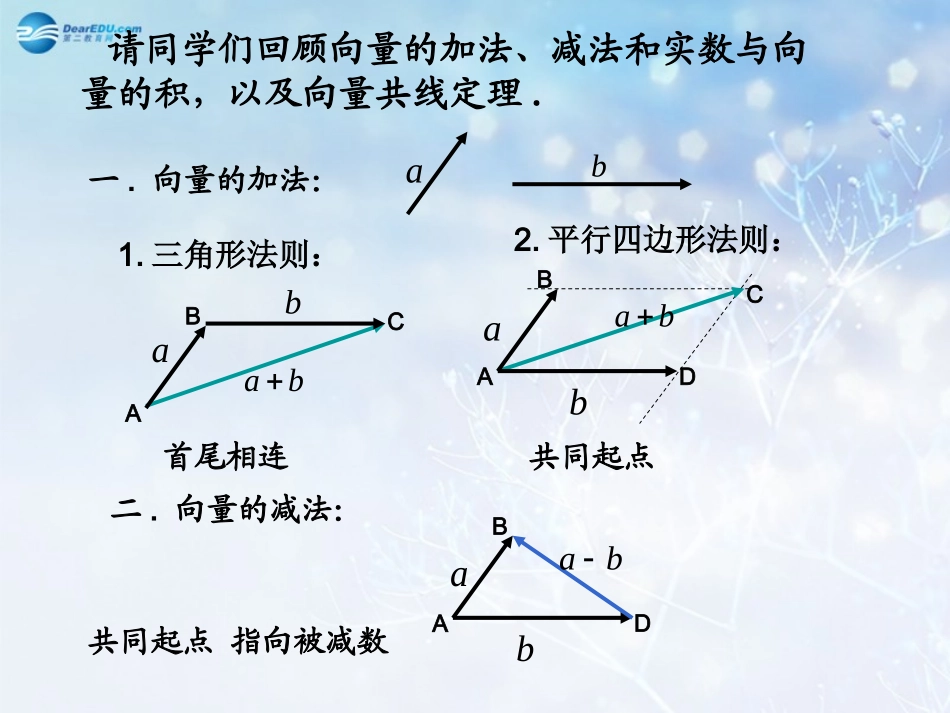 高中数学 第二章 平面向量基本定理课件2 北师大版必修4 教案-2_第3页