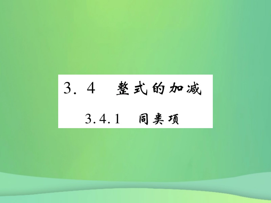 秋七年级数学上册 第3章 整式的加减 3.4 整式的加减 3.4.1 同类项练习课件 (新版)华东师大版 课件_第1页