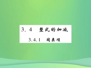 秋七年级数学上册 第3章 整式的加减 3.4 整式的加减 3.4.1 同类项练习课件 (新版)华东师大版 课件