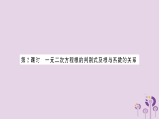 湖北省中考数学一轮复习 第二章 方程与不等式 第二节 一元二次方程及其应用 第2课时 一元二次方程根的判别式及根与系数的关系(习题提升)课件