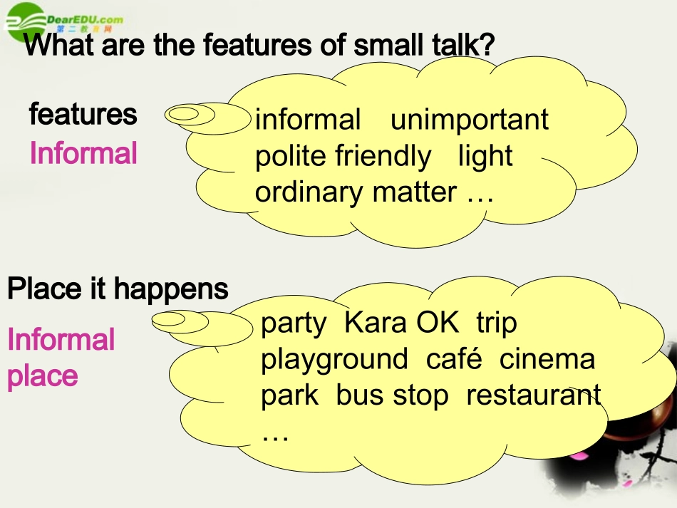 高中英语 Module1(Small Talk)Cultural Corner课件6 外研版选修6 课件_第3页