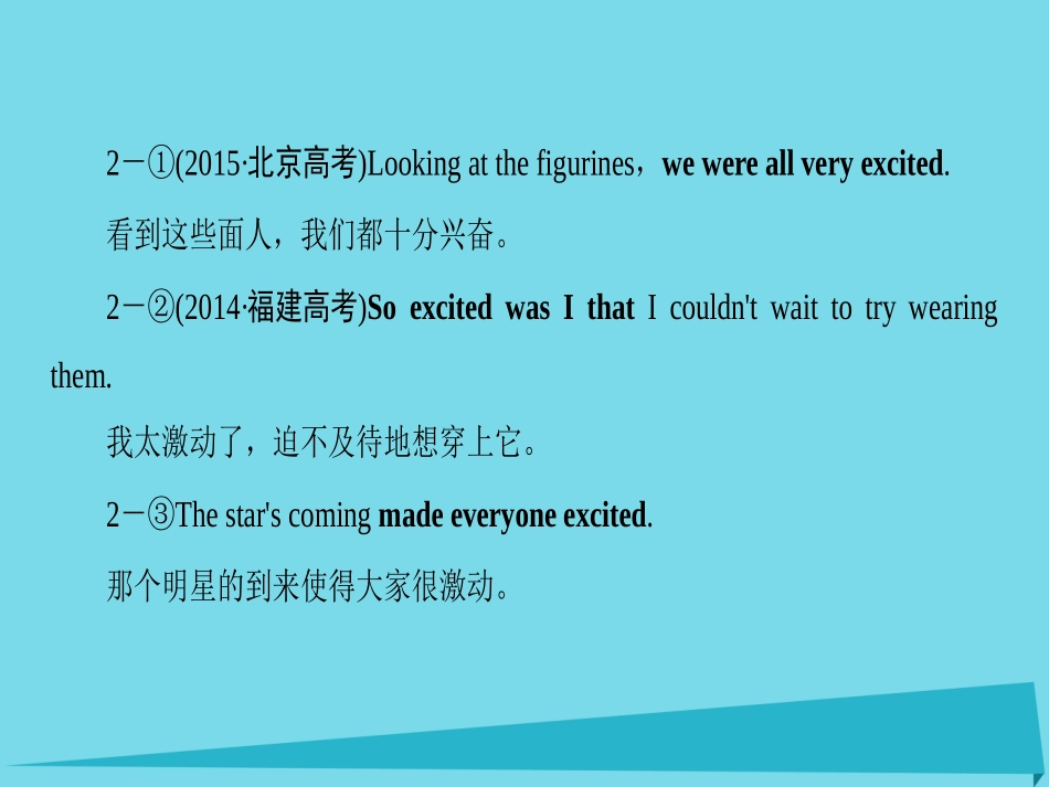 版高考英语一轮总复习 第1部分 书面表达分层突破 层级1 魔句荟萃 从句子练起课件_第3页