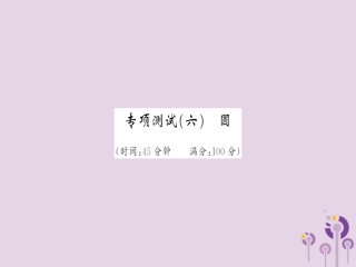 湖北省中考数学 专项测试(六)圆习题练课件