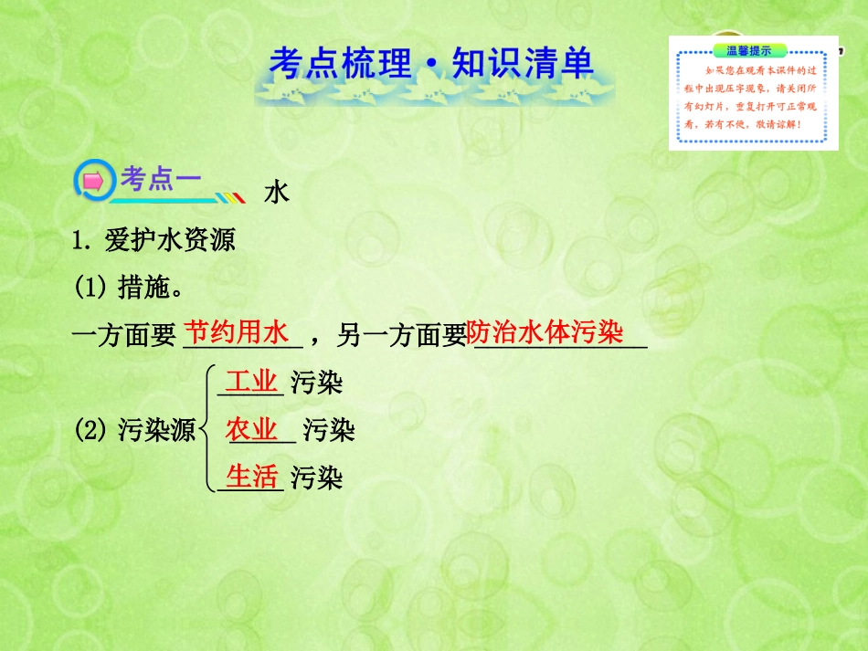 版中考化学 第三单元自然界的水(含中考示例)课件 新人教版 课件_第2页