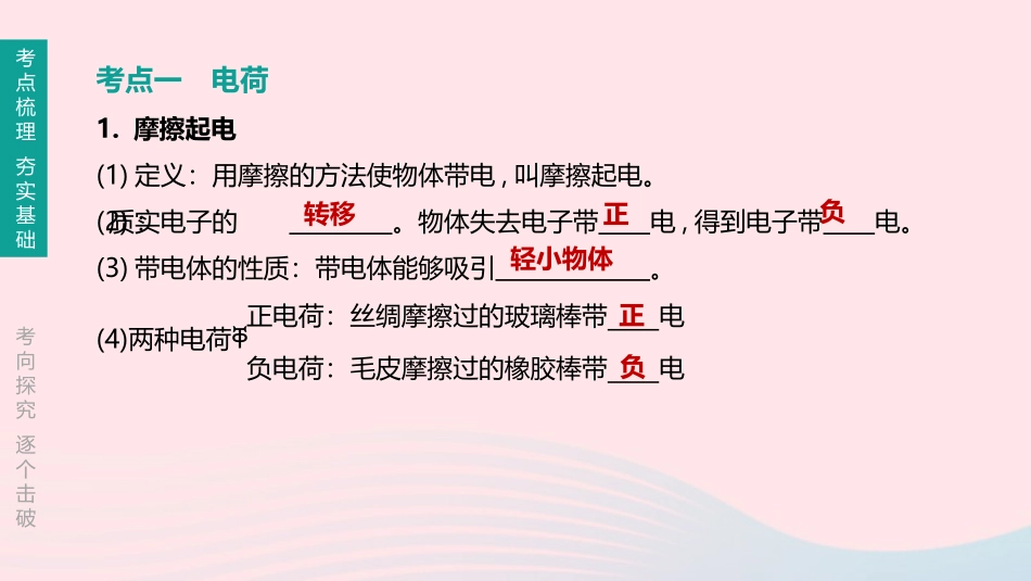 江西省中考物理大一轮复习 第一篇 教材复习 第14课时 电流和电路 电压 电阻课件_第2页