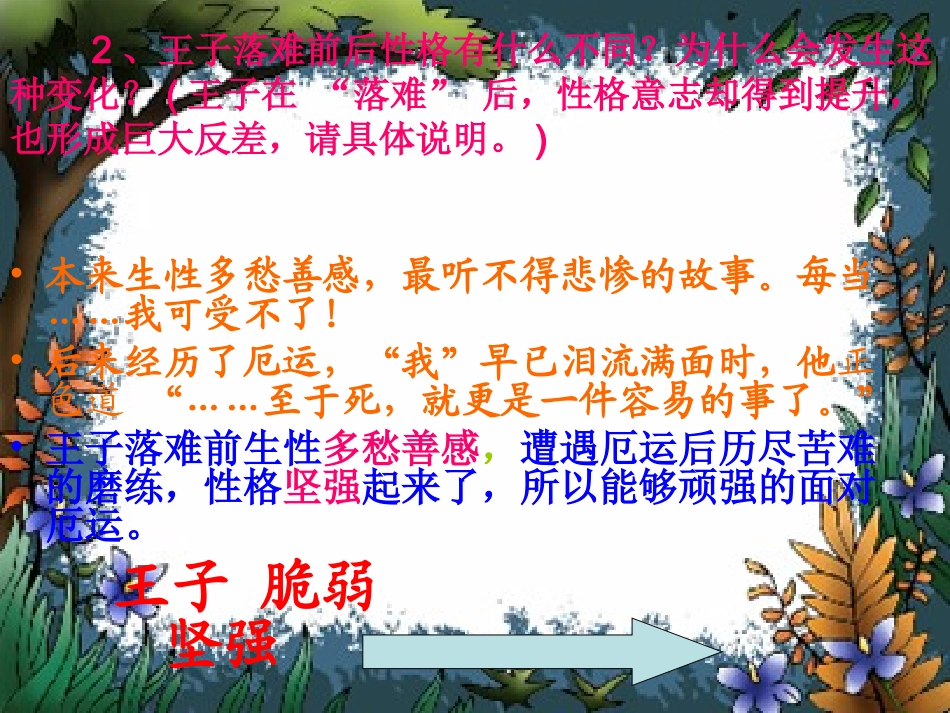浙江地区语文学科七年级上学期第二单元第八课人生寓言 落难的王子的课件资料 人教版 课件_第3页