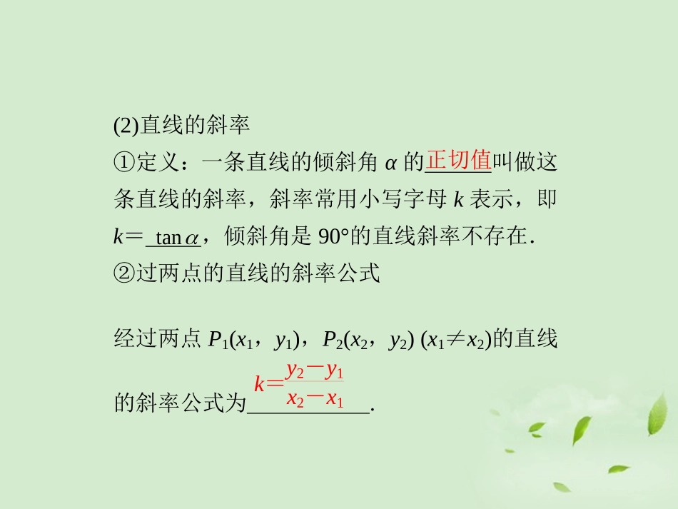 高三数学一轮复习(9.1 直线的方程)课件_第2页