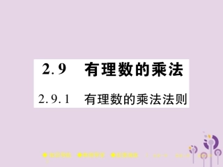 秋七年级数学上册 第2章 有理数 2.9 有理数的乘法 2.9.1 有理数的乘法法则课件 (新版)华东师大版 课件