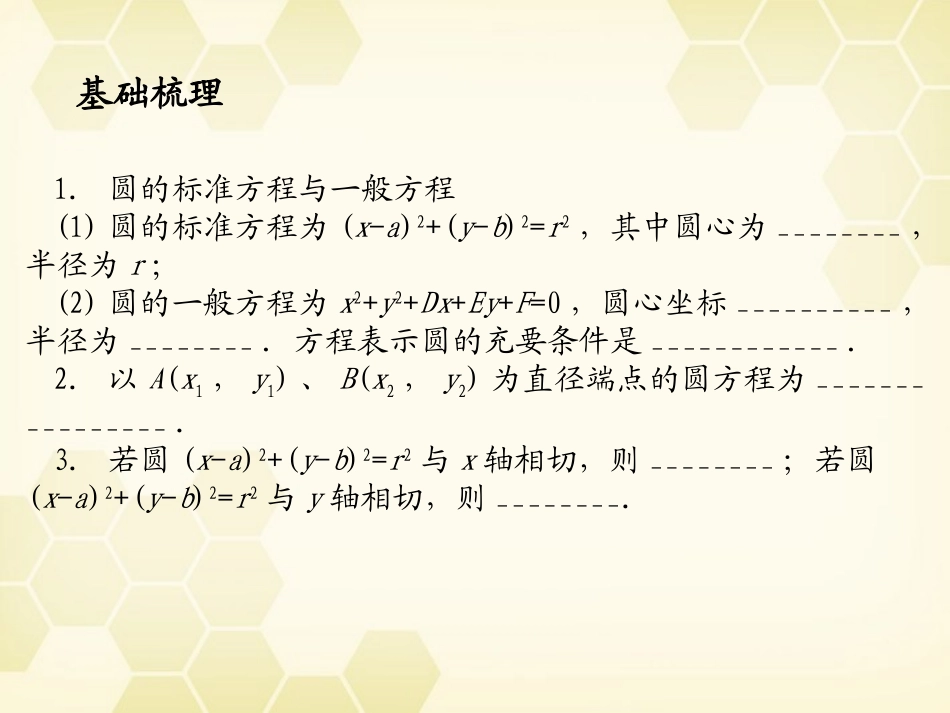 浙江省高考数学总复习 第8单元 第3节 圆的方程课件 文 新人教A版 课件_第2页