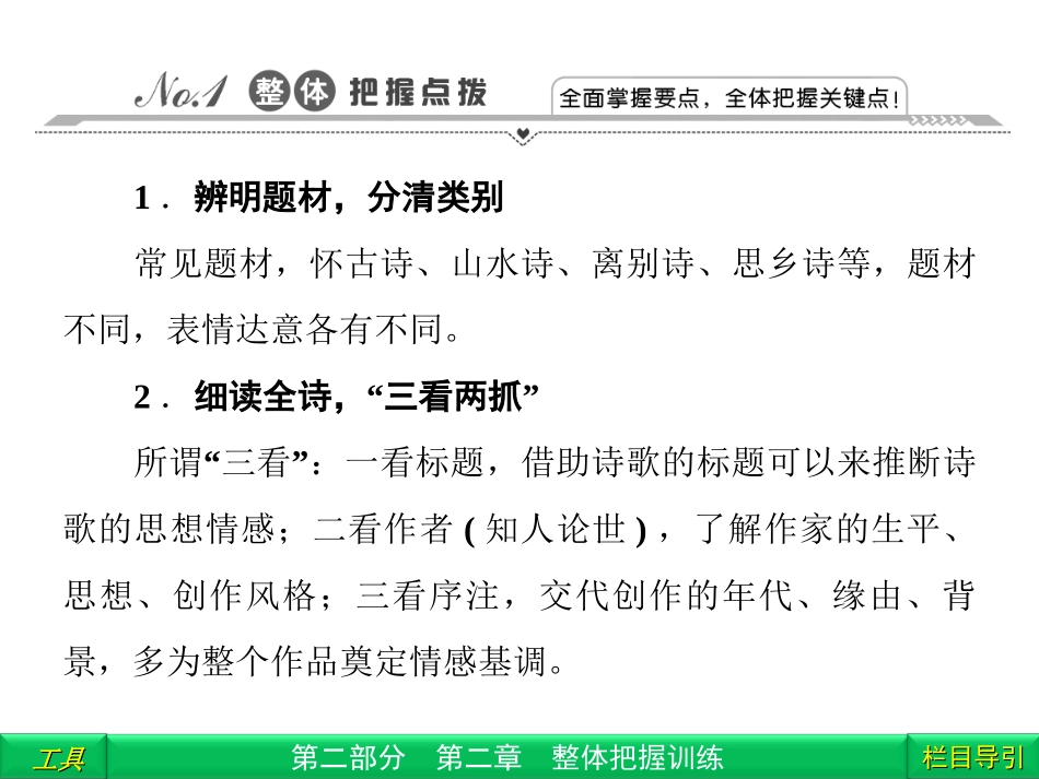 高三语文二轮复习 第2部分 第2章整体把握训练 专题2课件(安徽专版) 课件_第2页