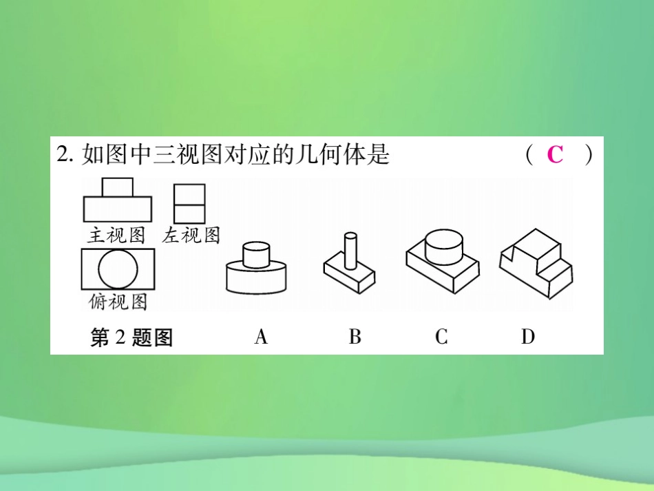 秋七年级数学上册 第4章 图形的初步认识 4.2 立体图形的视图 4.2.2 由视图到立体图形练习课件 (新版)华东师大版 课件_第3页