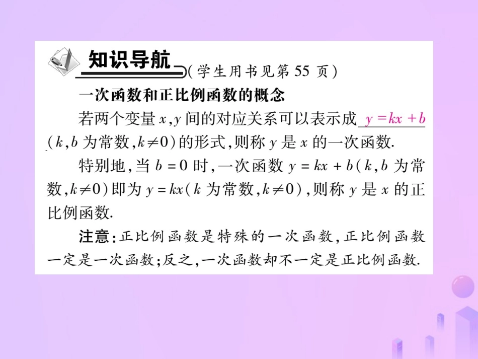 秋八年级数学上册 第四章 一次函数 2 一次函数与正比例函数作业课件 (新版)北师大版 课件_第2页