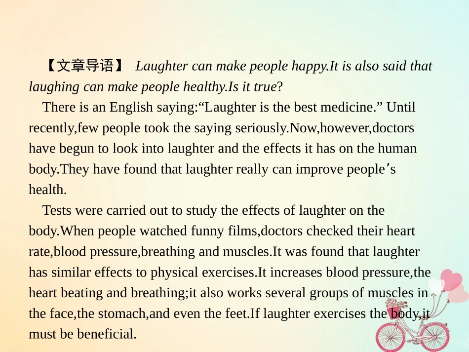 英语 Unit 17 Laughter SectionⅠWarm up  Lesson 1 What s So Funny课件 北师大版选修6 课件_第2页