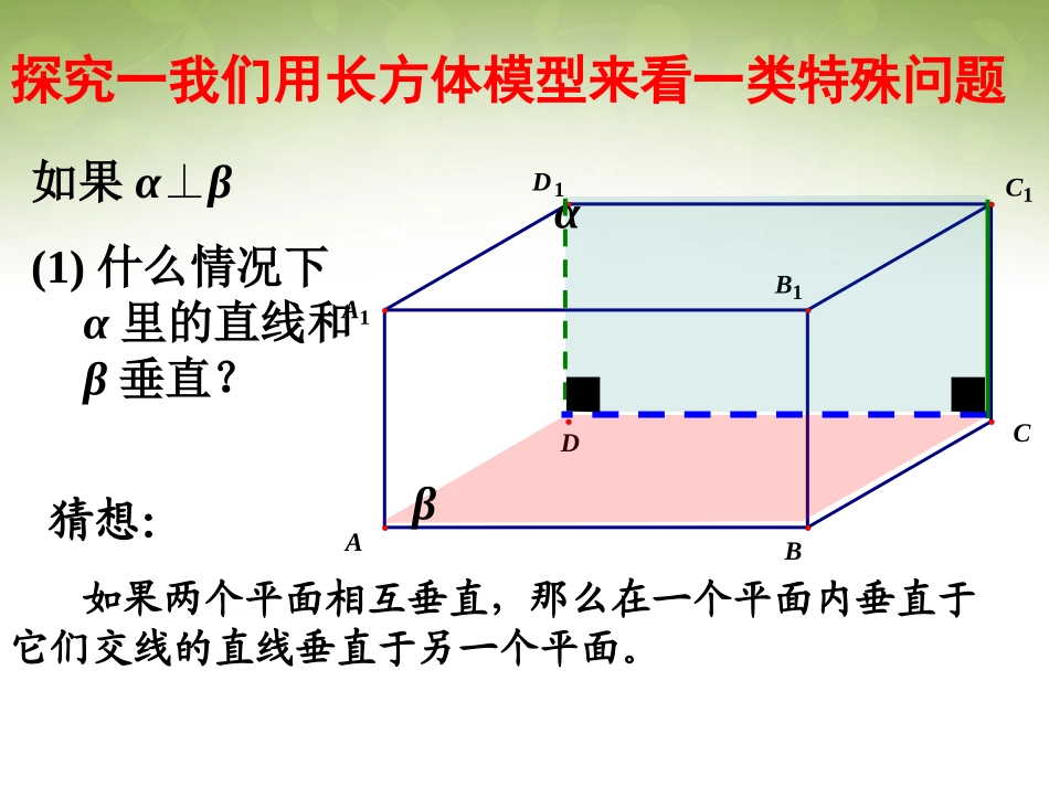高中数学 233 平面与平面垂直的性质课件 新人教版必修2 课件_第2页
