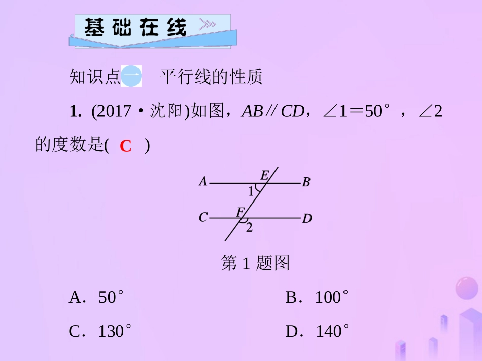 秋七年级数学上册 第5章 相交线与平行线 5.2 平行线 第3课时 平行线的性质课件 (新版)华东师大版 课件_第3页