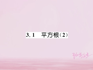 秋八年级数学上册 第3章 实数 3.1 平方根(2)练习课件 (新版)湘教版 课件