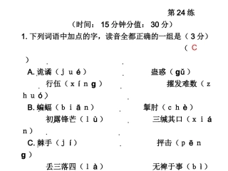 高三语文高考冲刺第24练课件新人教版 课件