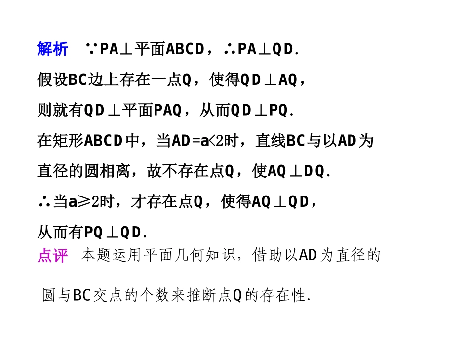 高三数学(与直线、平面垂直有关的探求性问题)课件_第2页