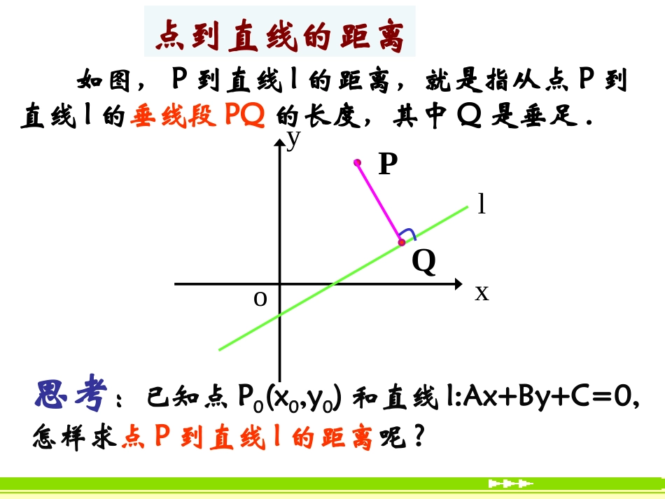 高中数学点到直线的距离课件 新课标 人教版 必修2A 课件_第2页