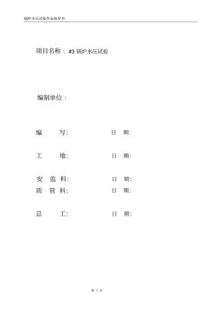 作业指导书-水压试验讲解