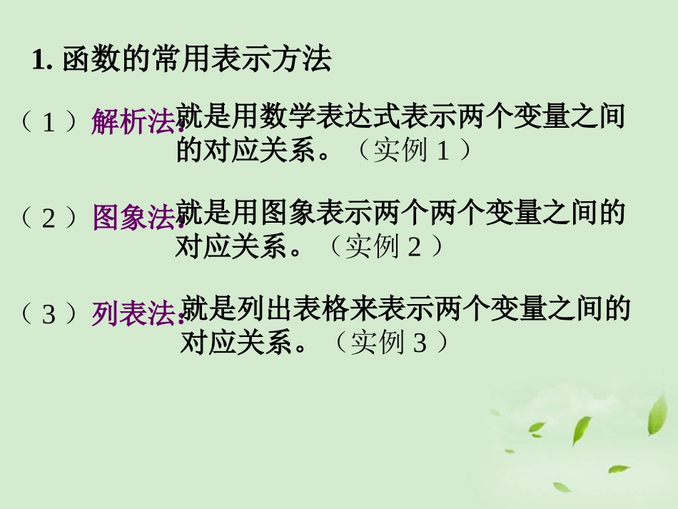 高中数学 212(函数的表示方法) 课件三 新人教B版必修1 课件_第2页