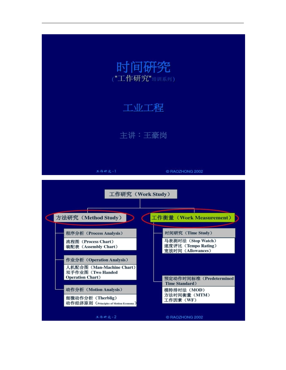 作业测定和方法研究时间研究精_第1页