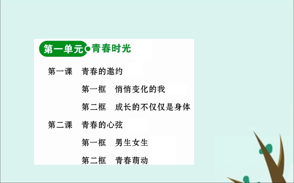 版七年级道德与法治下册 目录素材 新人教版 素材_第2页