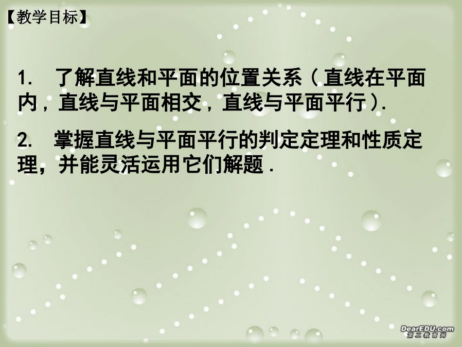 直线与平面平行高考数学第一轮复习课件 人教版 课件_第2页