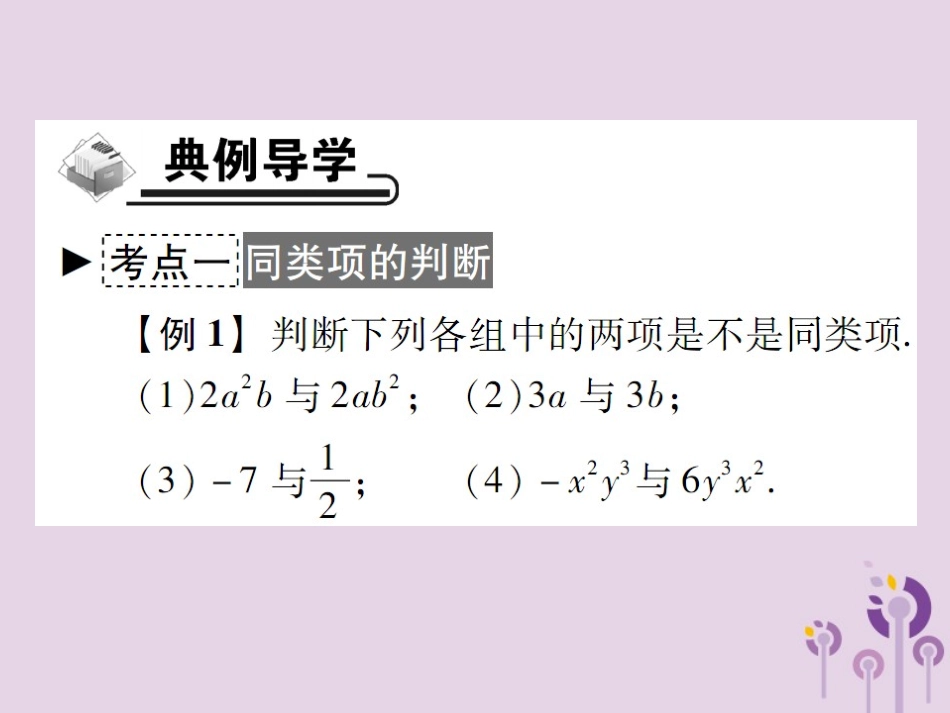 秋七年级数学上册 第3章 整式的加减 3.4 整式的加减 3.4.1 同类项课件 (新版)华东师大版 课件_第3页