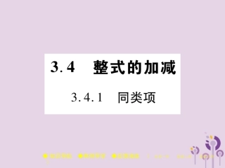 秋七年级数学上册 第3章 整式的加减 3.4 整式的加减 3.4.1 同类项课件 (新版)华东师大版 课件