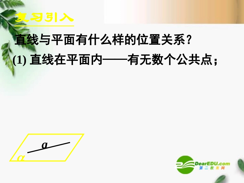 高中数学　221、222直线与平面平行、平面与平面平行的判定课件 新人教A版必修2 课件_第3页