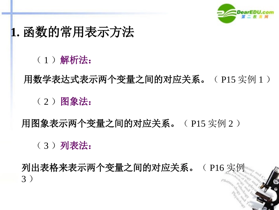 高中数学 122函数的表示法(一)课件 新人教A版必修1 课件_第2页