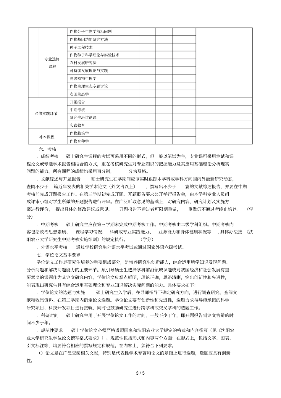 作物学学科硕士研究生培养方案_第3页
