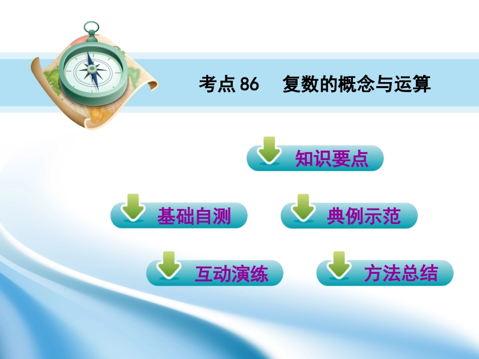 高三数学第一轮复习(高考教练)考点86 复数的概念与运算(理科)课件_第2页