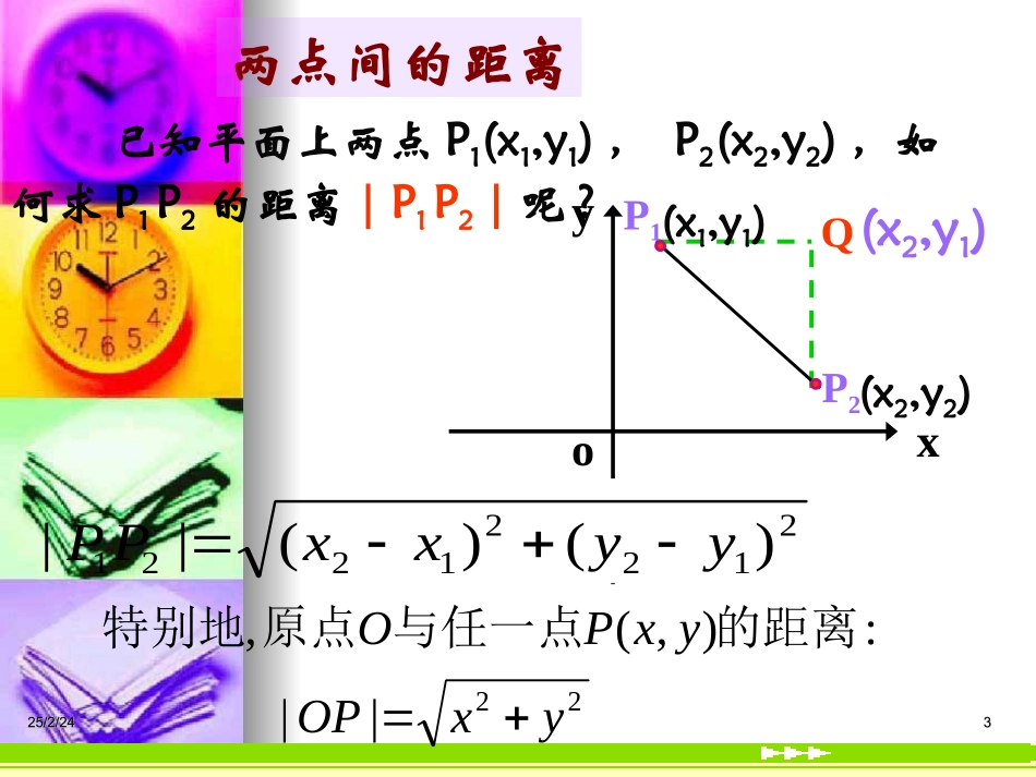 高中数学：33(两点间的距离)课件(新人教A版必修2) 课件_第3页