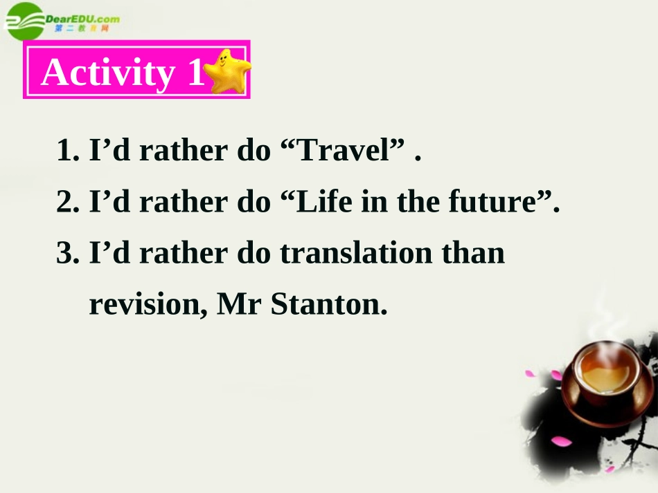 高中英语 Module2(My new teachers)Listening,Spenking and Writin课件3 外研版必修1 课件_第2页