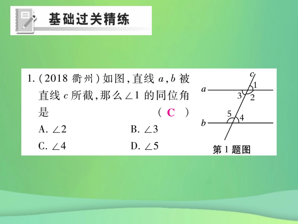 秋七年级数学上册 第5章 相交线与平行线 5.1 相交线 5.1.3 同位角、内错角、同旁内角练习课件 (新版)华东师大版 课件_第2页