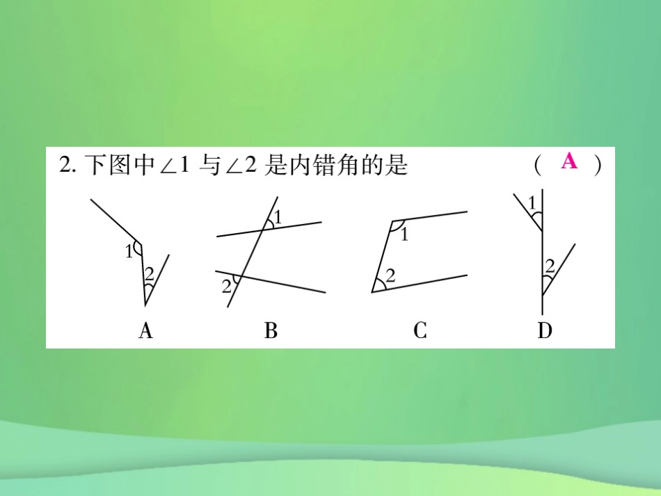 秋七年级数学上册 第5章 相交线与平行线 5.1 相交线 5.1.3 同位角、内错角、同旁内角练习课件 (新版)华东师大版 课件_第3页