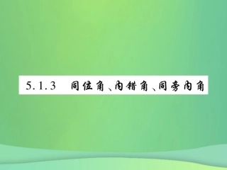 秋七年级数学上册 第5章 相交线与平行线 5.1 相交线 5.1.3 同位角、内错角、同旁内角练习课件 (新版)华东师大版 课件